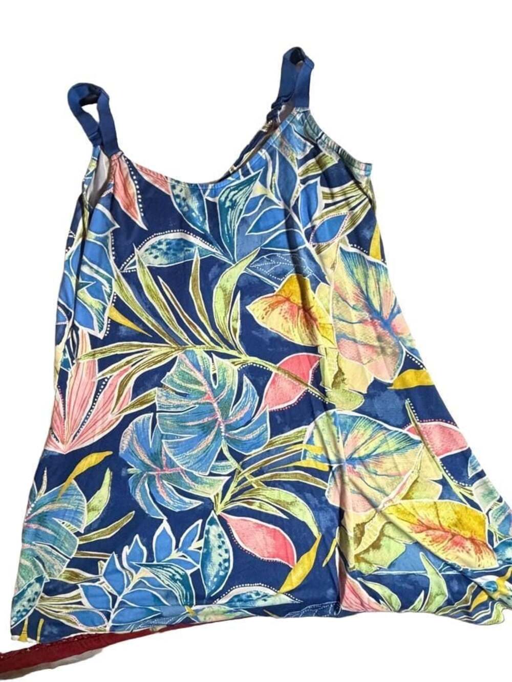 Lilac + London Tropical Leaf Print V-Neck Sleeveless Sleep Dress